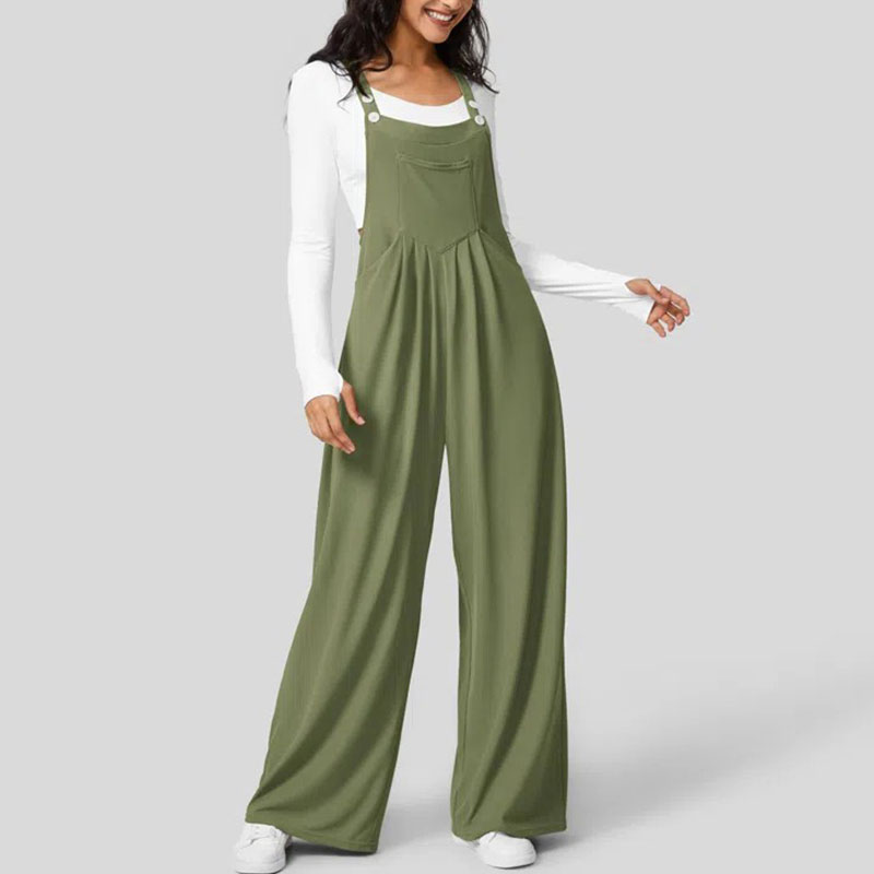 Adjustable Strap Button Multiple Pockets Plicated Waffle Casual Overalls.✨(Buy 2 Free Shipping)