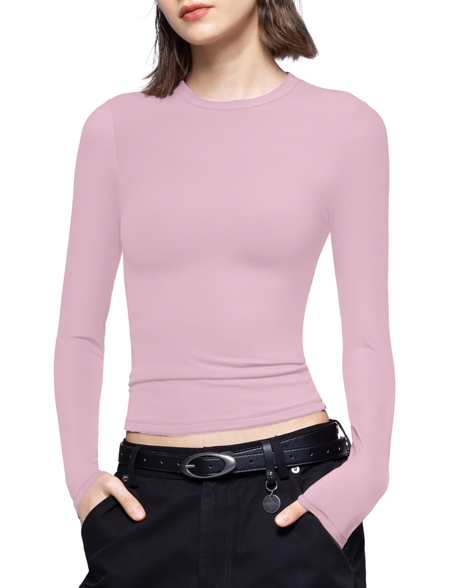 Women's Round Neck Long Sleeve Slim Fit T-shirt Tops(Buy 2 Free Shipping)