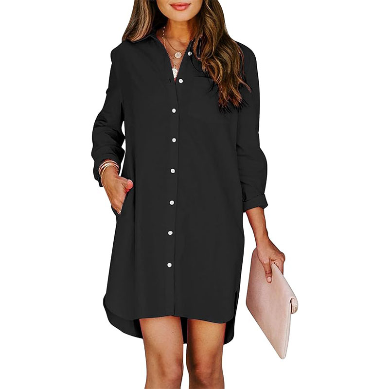 Women's Button Down Shirt Dresses with Pockets Cotton Blouse Tops🌟(Buy 2 Free Shipping)