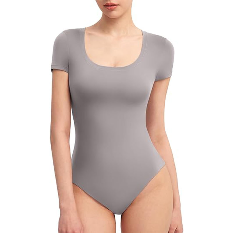 ⏰🔥Women's Scoop Neck Short Sleeve Bodysuit Slimming Top(Buy 2 Free Shipping)