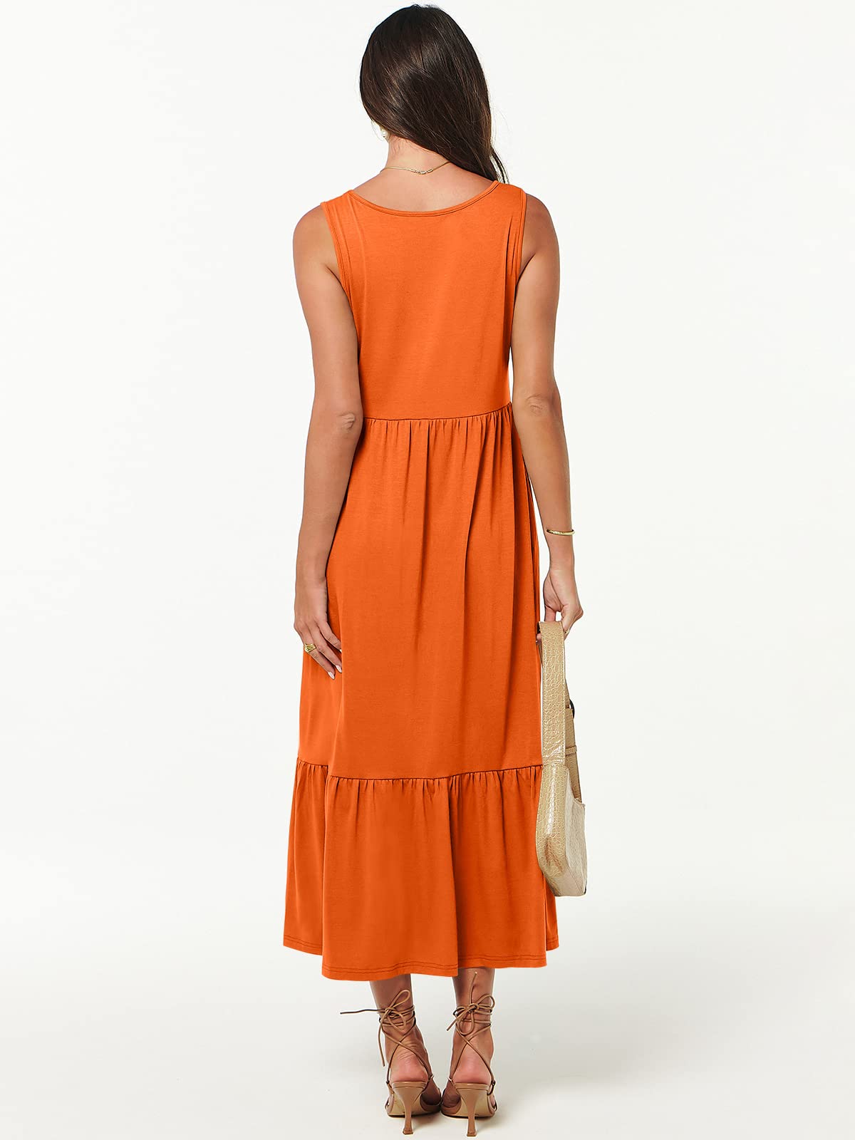 New Women's V Neck Layered Pocket Dress