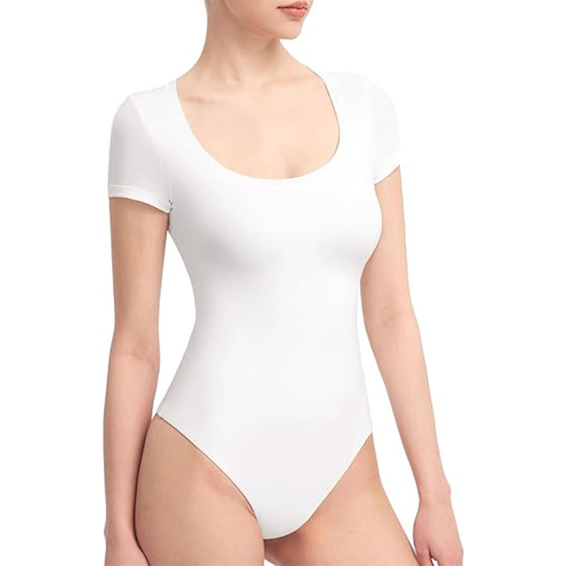 ⏰🔥Women's Scoop Neck Short Sleeve Bodysuit Slimming Top(Buy 2 Free Shipping)