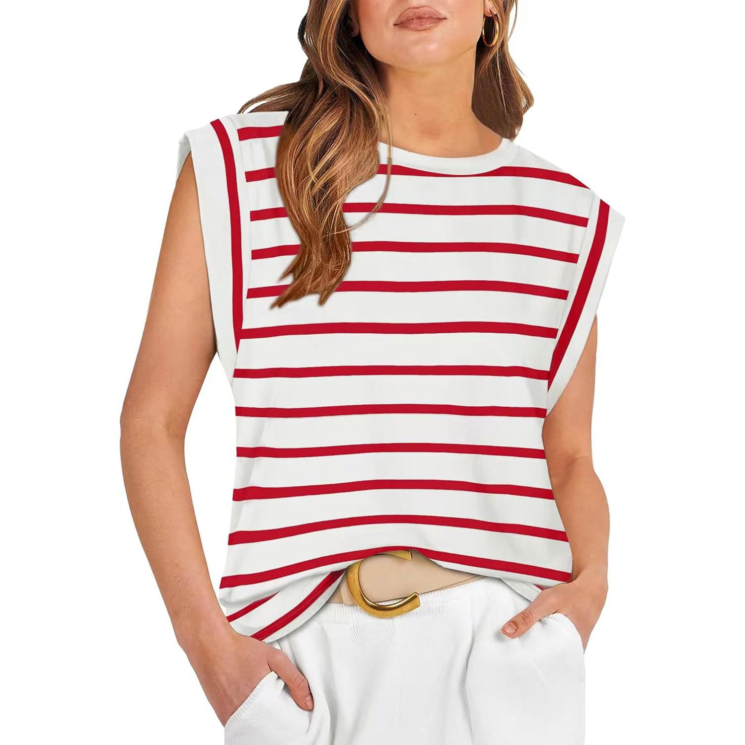  Basic Tee Casual Cap Sleeve Tops