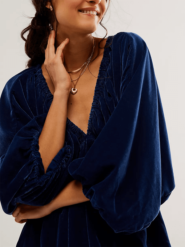 ⏰Limited Promotion 70% OFF🔥 -  Velvet Mini Dress With Pocket