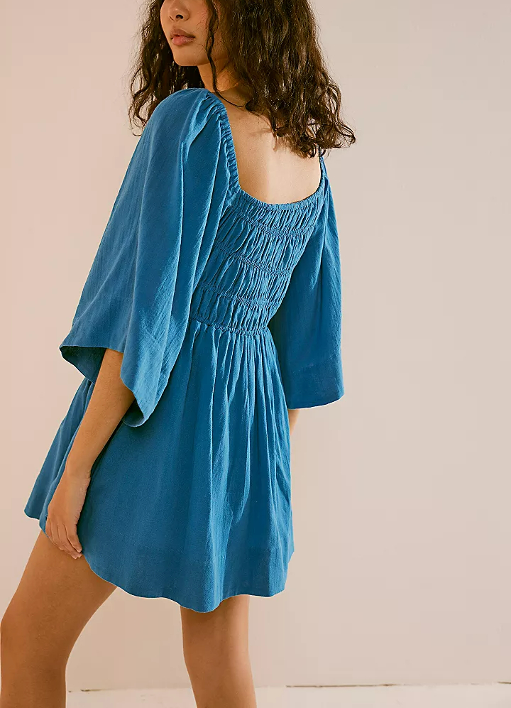 Asymmetrical Square Neckline Mini Dress(Buy 2 Free Shipping)