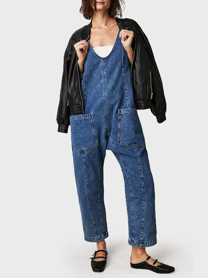 Versatile Denim Big Pocket Jumpsuit（BUY 2 FREE SHIPPING）