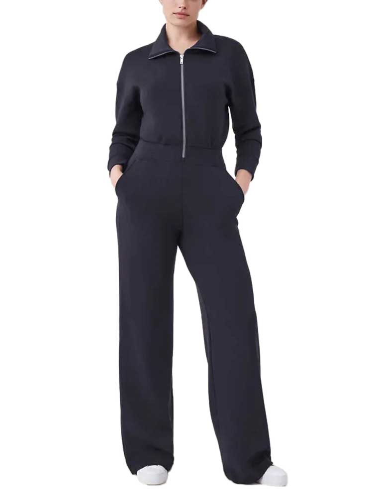 Zip Long Sleeve Wide Leg Jumpsuit (Buy 2 Free Shipping)