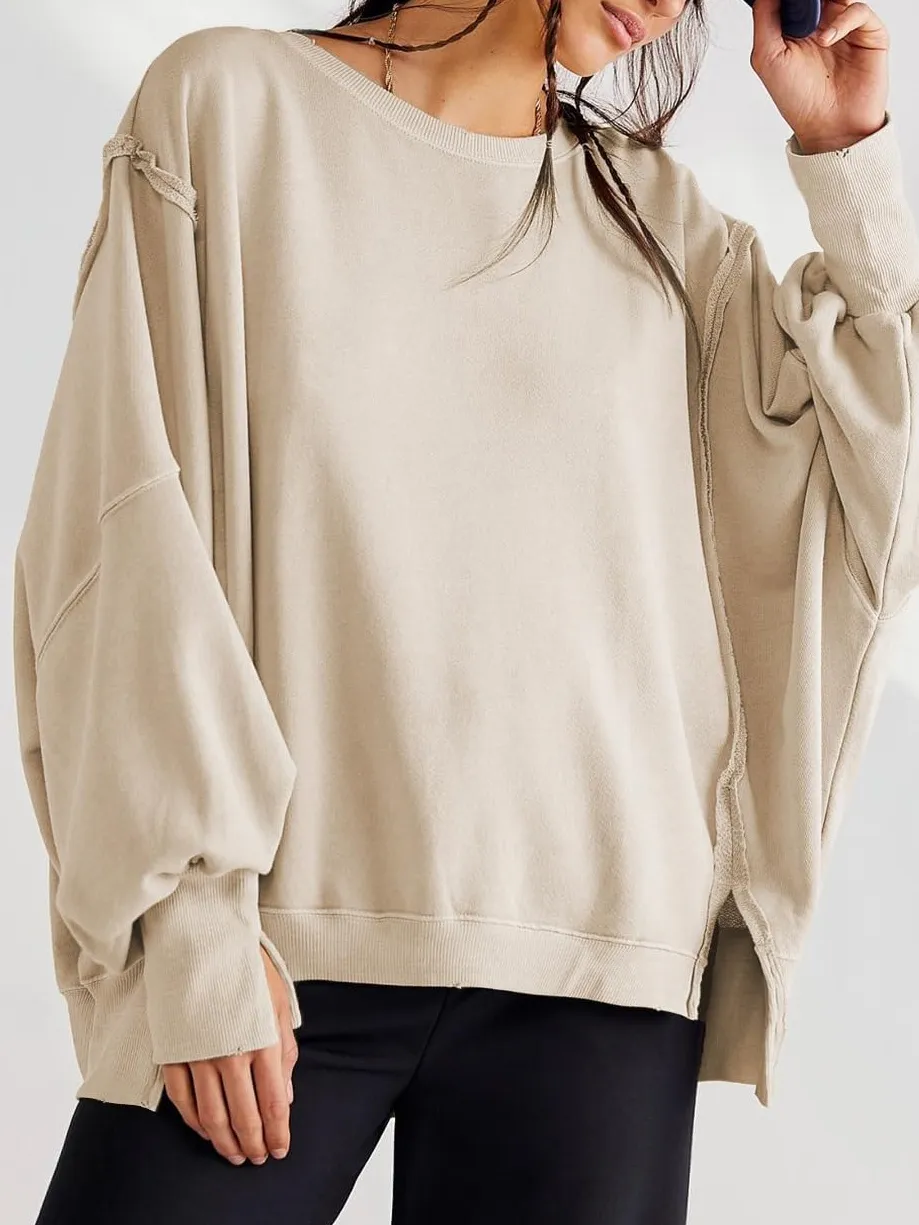 🔥🔥50% OFF-Women's Oversized Side Slit Casual Pullover(Buy 2 Free Shipping)