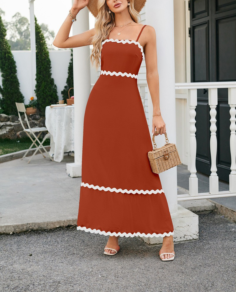 Women Summer Spaghetti Straps Sleeveless  Boho  Dress
