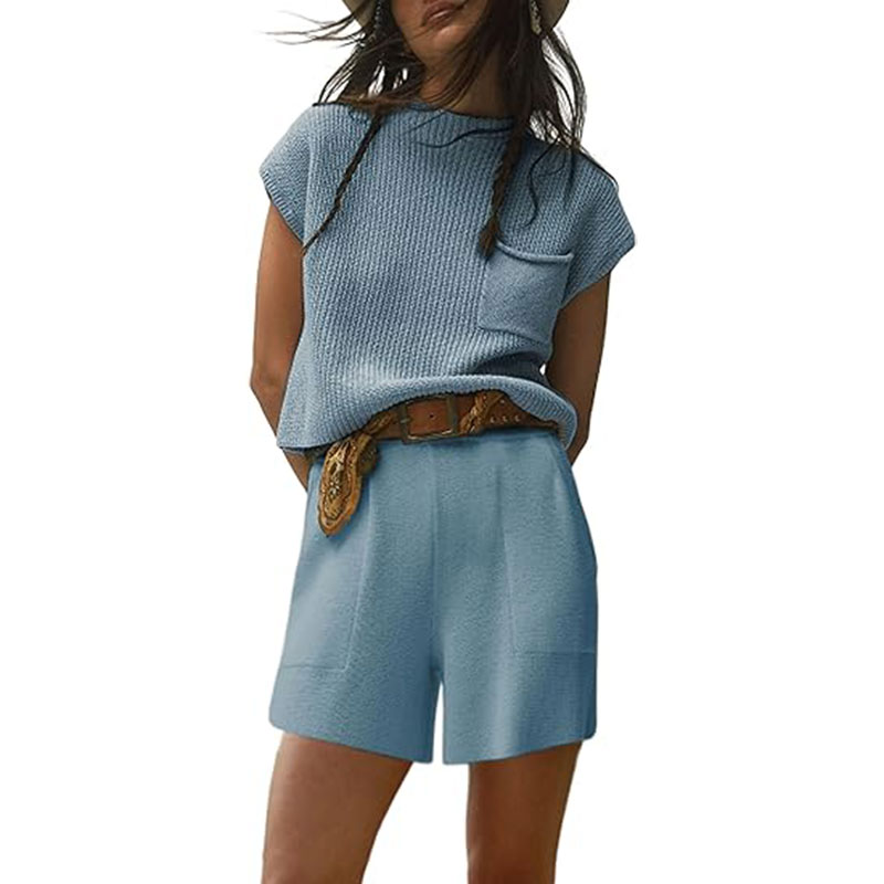 ⏰🔥Women's Two Piece Outfits Knit Elastic Lounge Sets(Buy 2 Free Shipping)