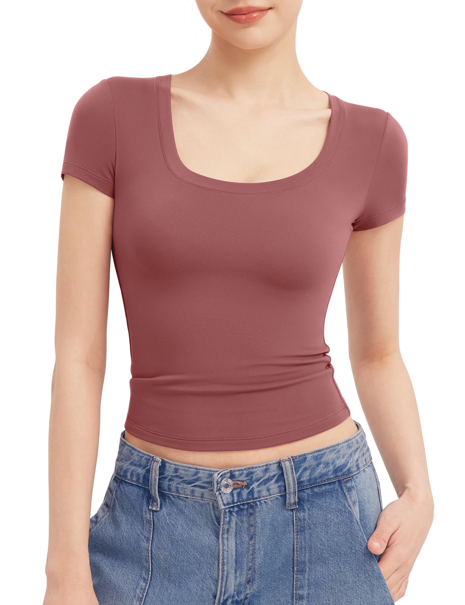 ❤Women's T-Shirt Short Sleeve Scoop Neck Fashion Slim Fit T-Shirt (BUY 2 FREE SHIPPING)