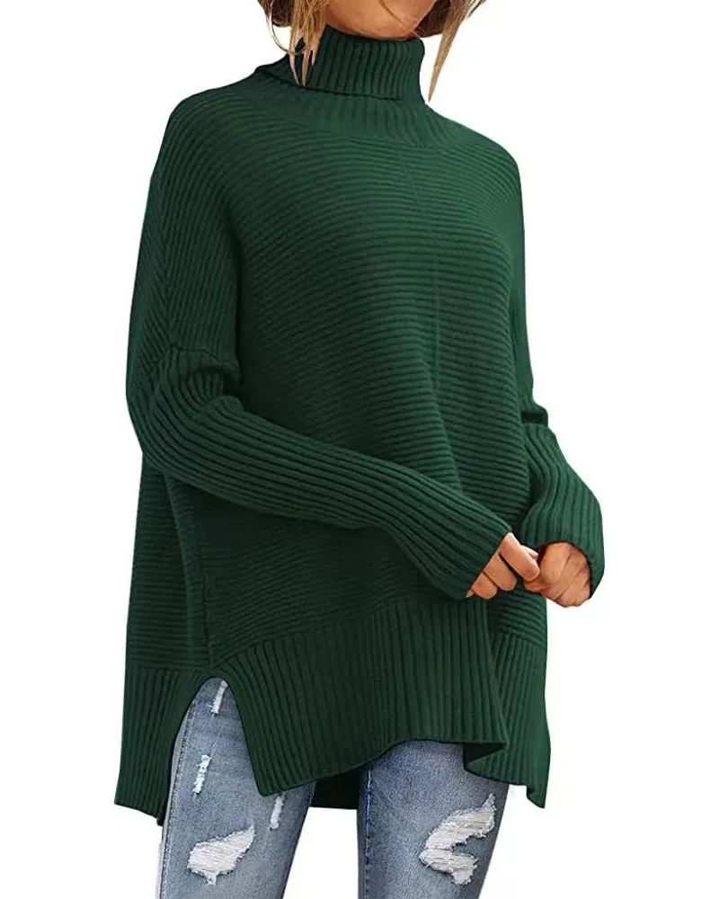 Women's Oversized Turtleneck Sweaters Ribbed Tunic Sweater(BUY 2 FREE SHIPPING)