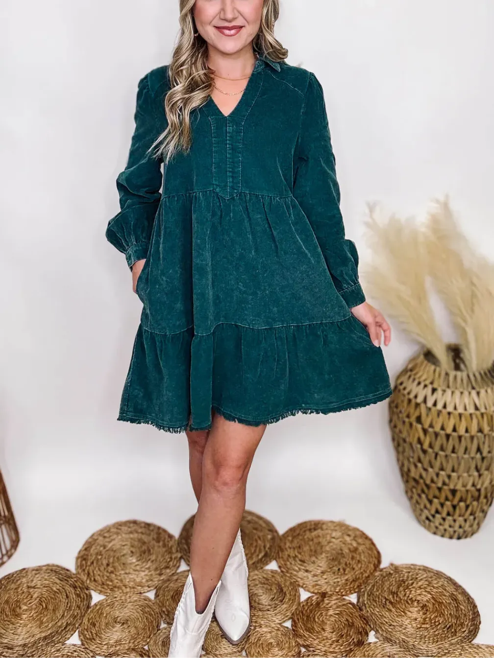 🔥HOT SALE-WOMEN'S WASHED LONG SLEEVE LAYERED DRESS (BUY 2 FREE SHIPPING)