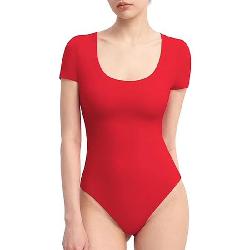 ⏰🔥Women's Scoop Neck Short Sleeve Bodysuit Slimming Top(Buy 2 Free Shipping)
