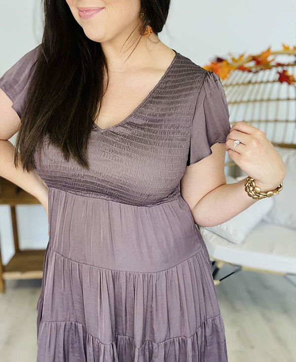 V Neck Smocked Tiered Dress(Buy 2 Free Shipping)