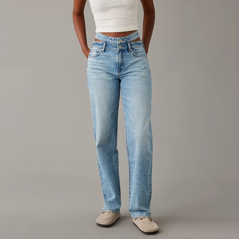 ⏰🔥Super High-Waisted Baggy Straight Cut-Out Jean(Buy 2 Free Shipping)