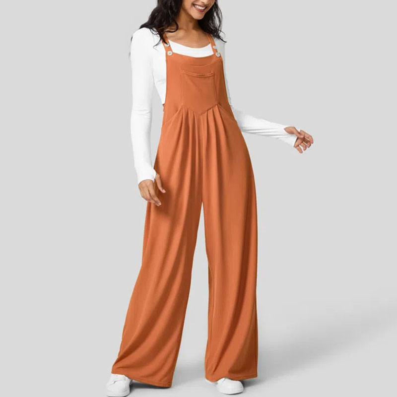 Adjustable Strap Button Multiple Pockets Plicated Waffle Casual Overalls.✨(Buy 2 Free Shipping)