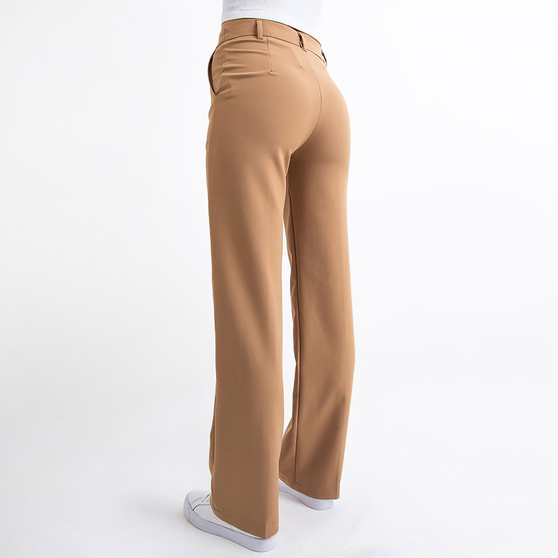 High Waisted Suit Pants With Straw Pleats 