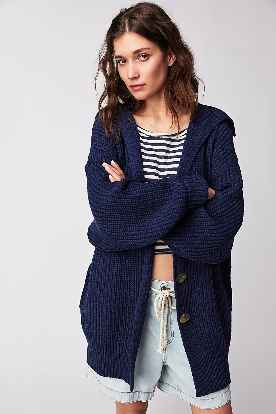 50% OFF🔥Knit Cardigan Open Front Button Oversized Coat