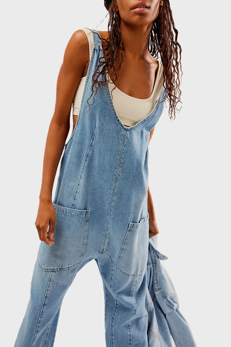 Versatile Denim Big Pocket Jumpsuit（BUY 2 FREE SHIPPING）