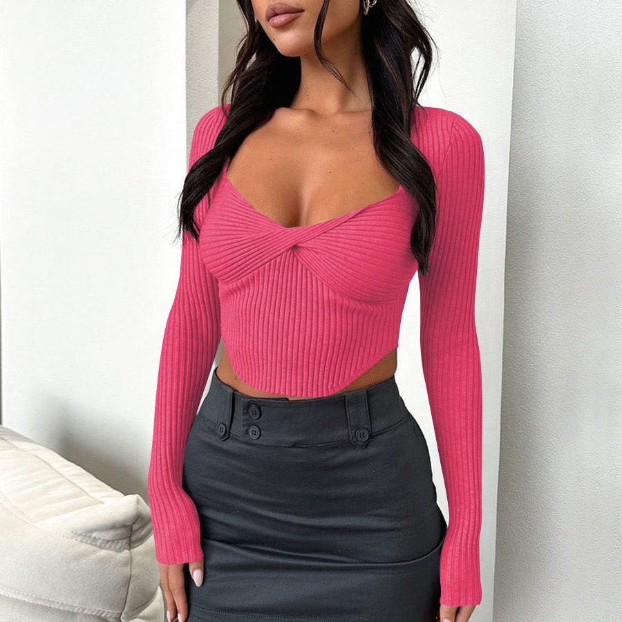 🔥🔥Hot Sale-Fashionable Long Sleeve Knotted Knitted Top(Buy 2 Free Shipping)