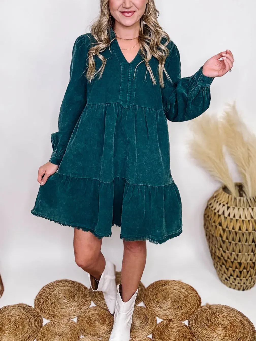 🔥HOT SALE-WOMEN'S WASHED LONG SLEEVE LAYERED DRESS (BUY 2 FREE SHIPPING)