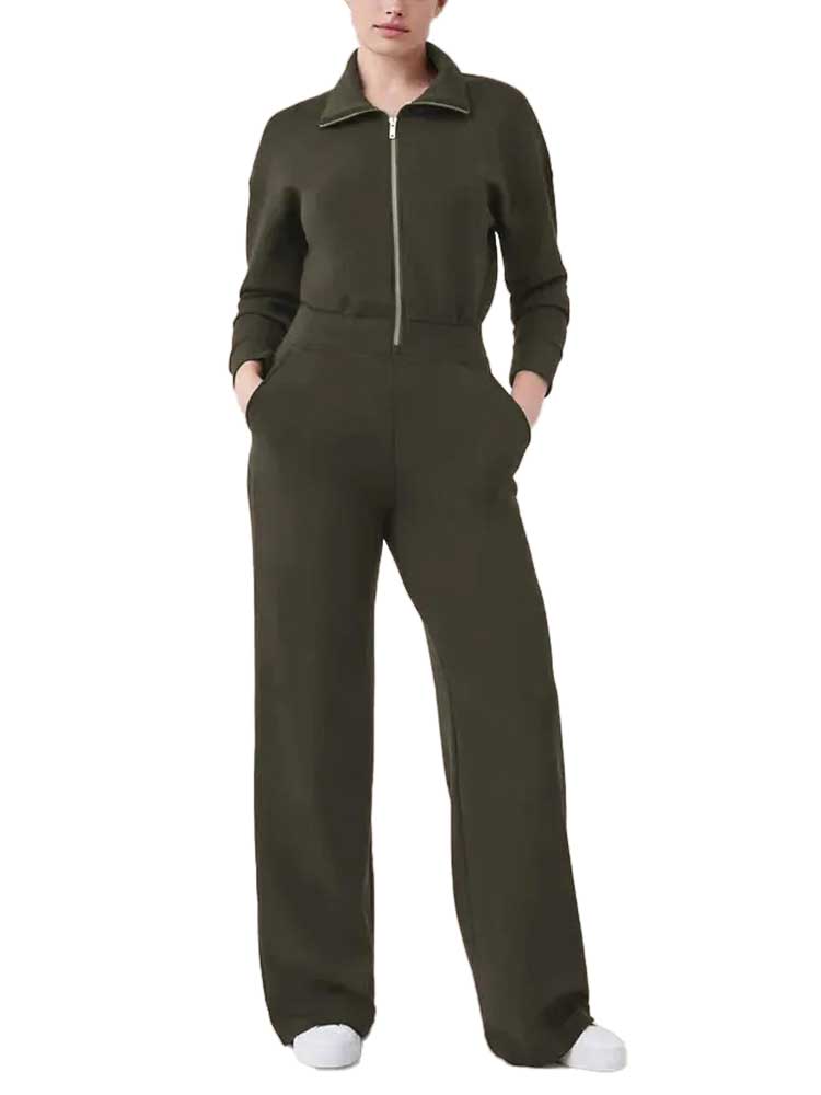 Zip Long Sleeve Wide Leg Jumpsuit (Buy 2 Free Shipping)