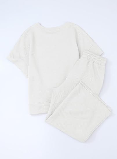 🔥HOT SALE-Women's Short Sleeve Wide Leg Pants Casual Suit