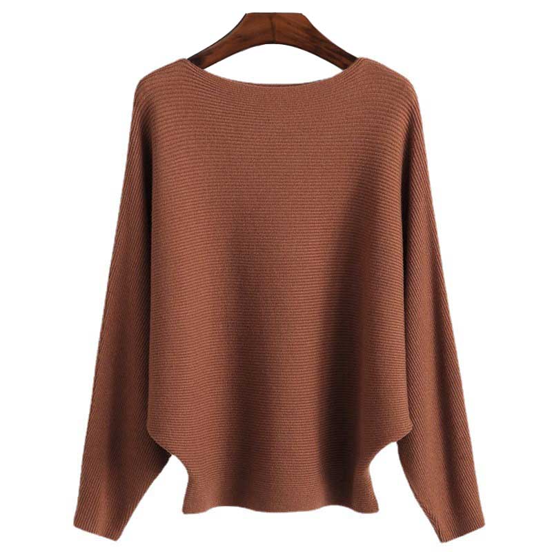 Women's Boat Neck Bat Sleeve Knitted Sweater(Buy 2 Free Shipping)