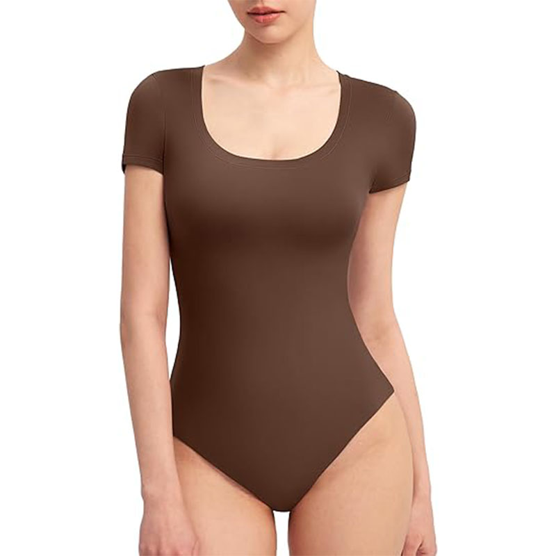 ⏰🔥Women's Scoop Neck Short Sleeve Bodysuit Slimming Top(Buy 2 Free Shipping)