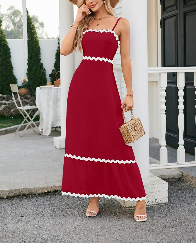 Women Summer Spaghetti Straps Sleeveless  Boho  Dress