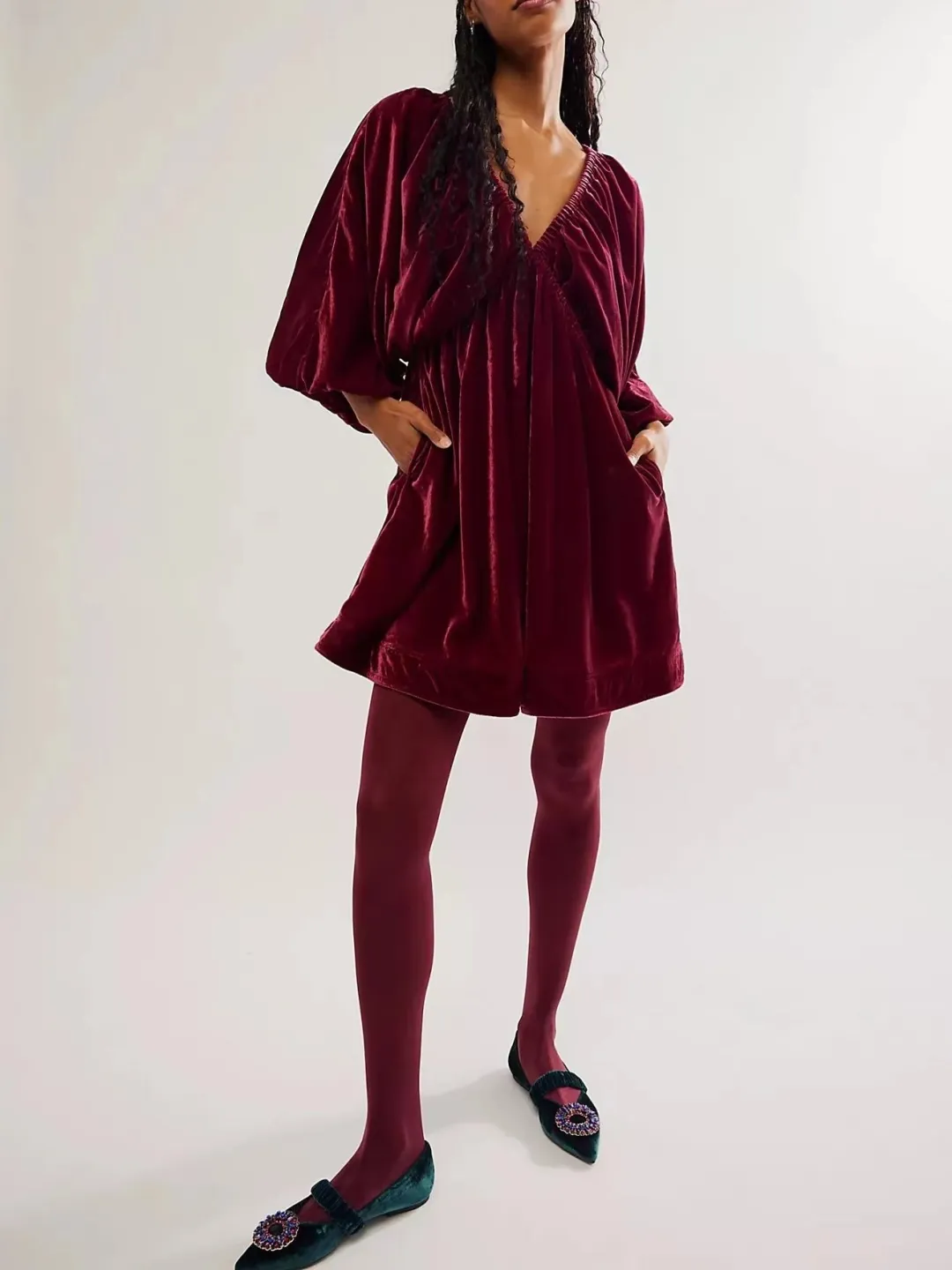 Christmas Sale 80% OFF ✨Women's V Neck Velvet Dress(Buy 2 Free Shipping)