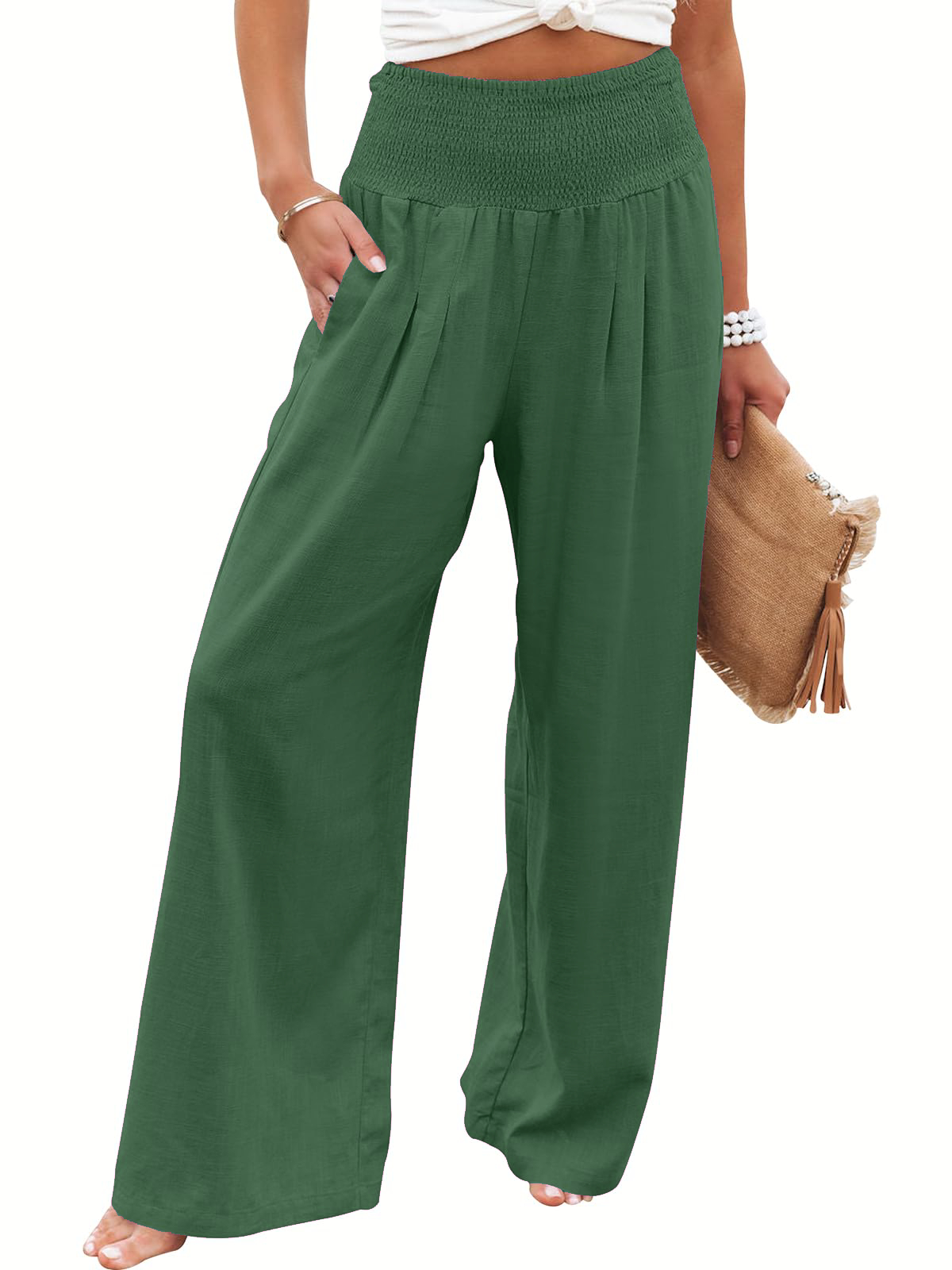 Women's High Waist Linen Casual Wide Leg Pants(Buy 3 Free Shipping)
