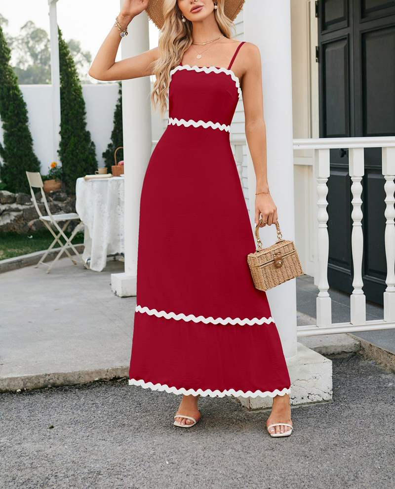 Women Summer Spaghetti Straps Sleeveless  Boho  Dress