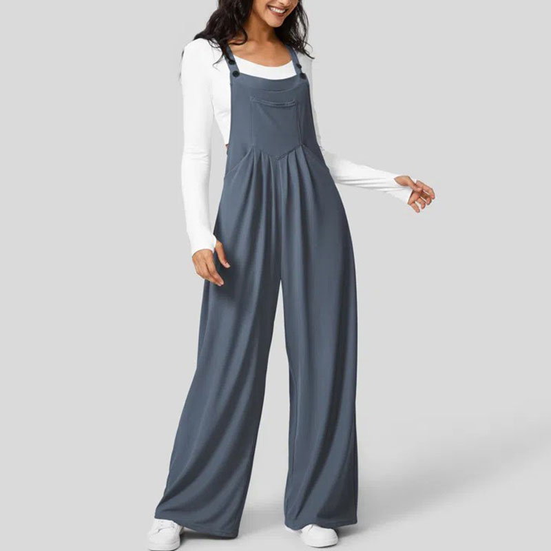 Adjustable Strap Button Multiple Pockets Plicated Waffle Casual Overalls.✨(Buy 2 Free Shipping)