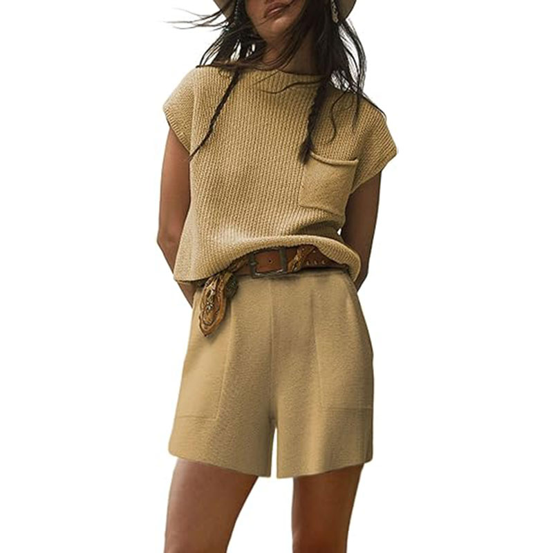 ⏰🔥Women's Two Piece Outfits Knit Elastic Lounge Sets(Buy 2 Free Shipping)