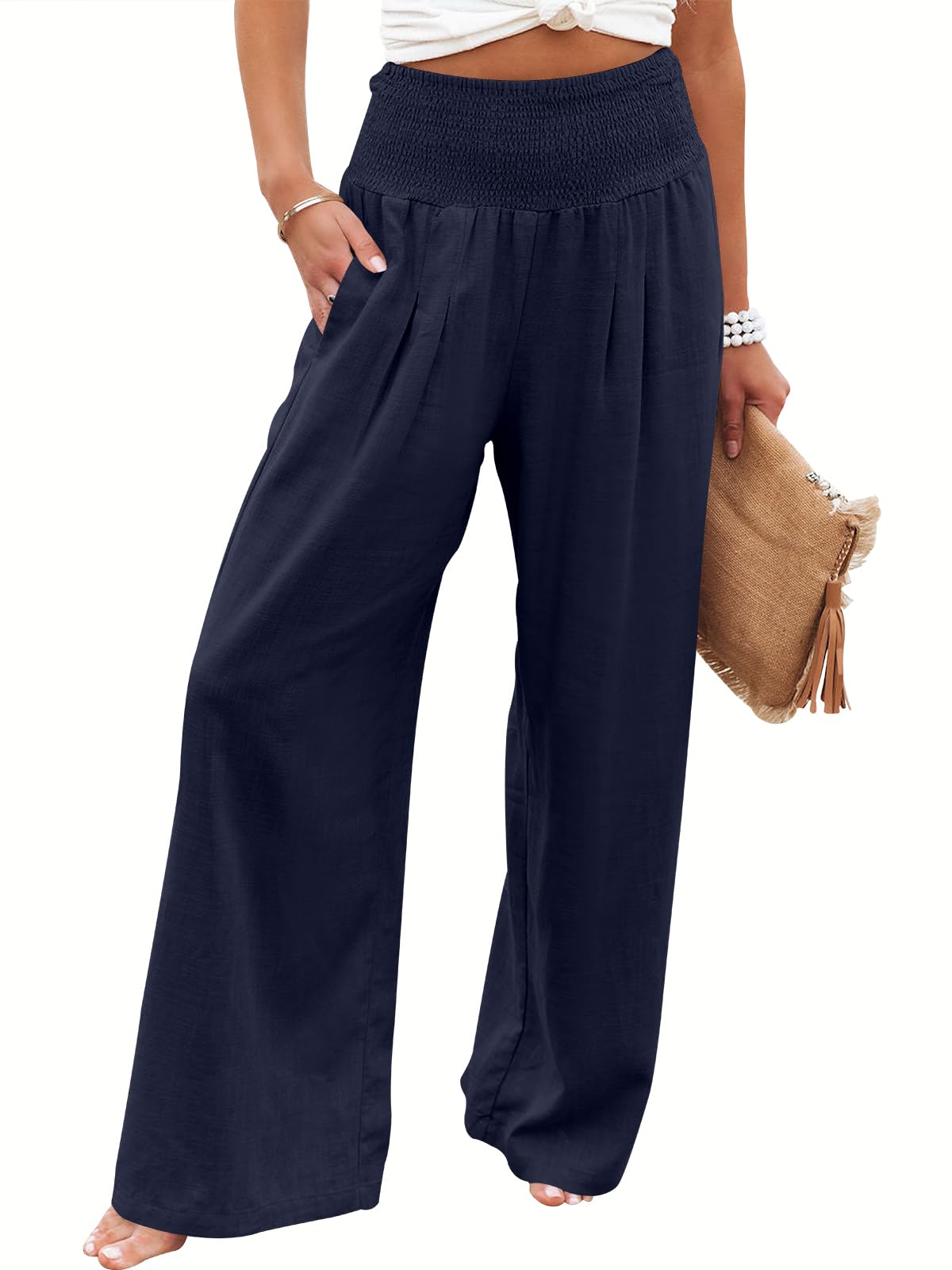 Women's High Waist Linen Casual Wide Leg Pants(Buy 3 Free Shipping)