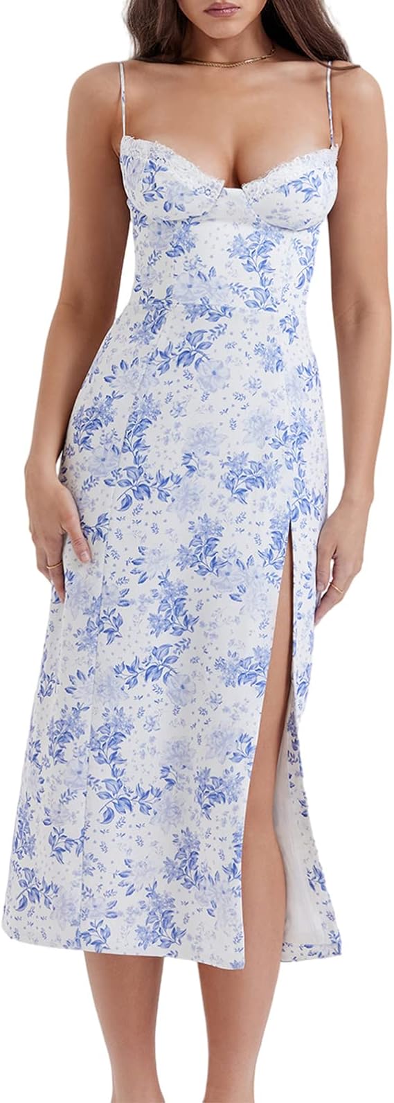 ⏰HOT SALE-Women's Maxi Floral Lace Satin Dress (BUY 2 FREE SHIPPING)