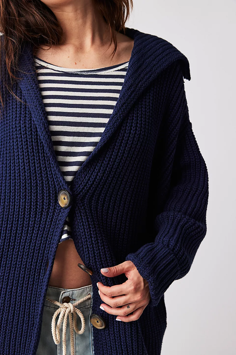 50% OFF🔥Knit Cardigan Open Front Button Oversized Coat