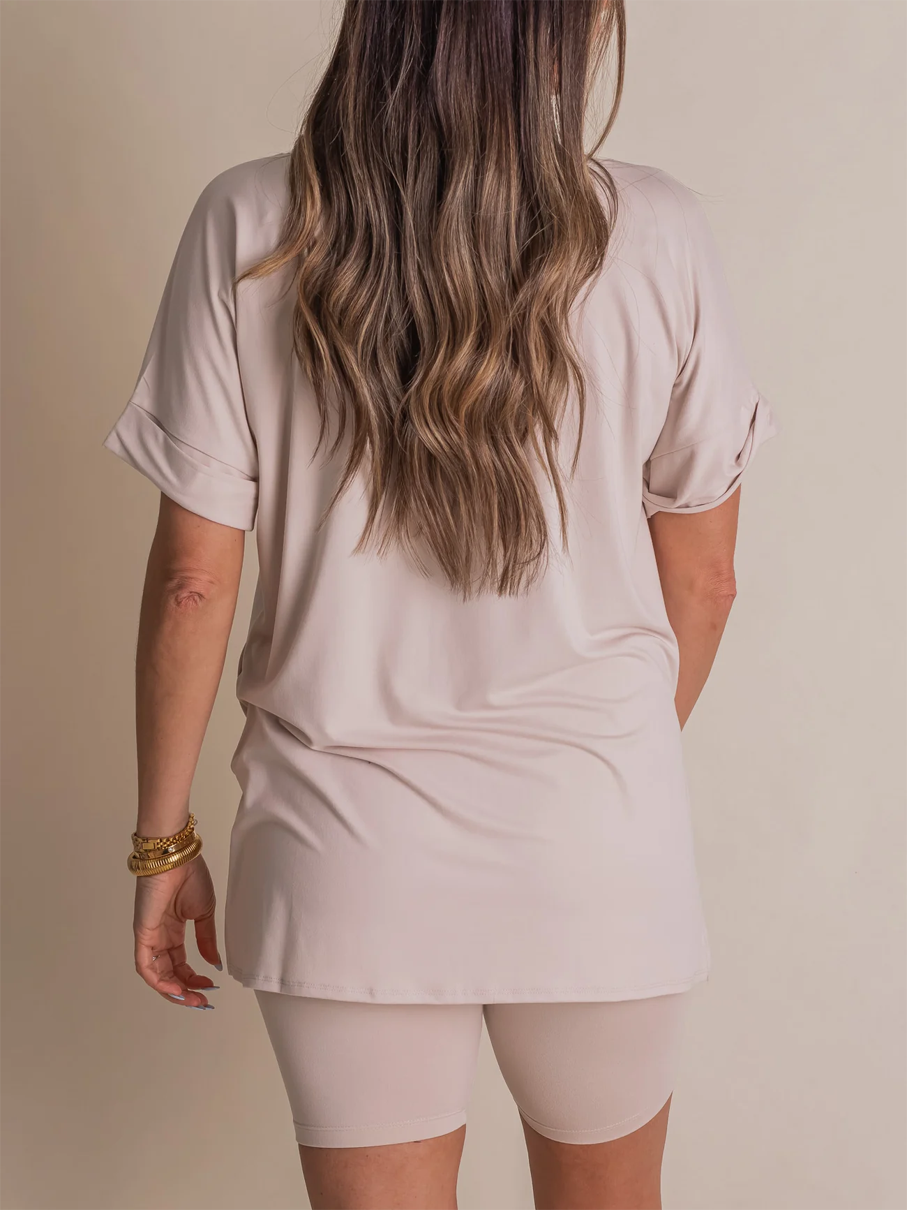 V-neck Short Sleeved Top & Biker Shorts Set(Buy 2 Free Shipping)