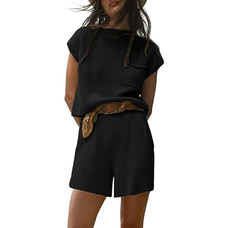 ⏰🔥Women's Two Piece Outfits Knit Elastic Lounge Sets(Buy 2 Free Shipping)