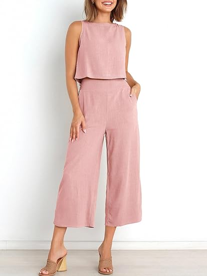 ⏰HOT SALE Women's Summer Suit Sleeveless Vest Cropped Pants