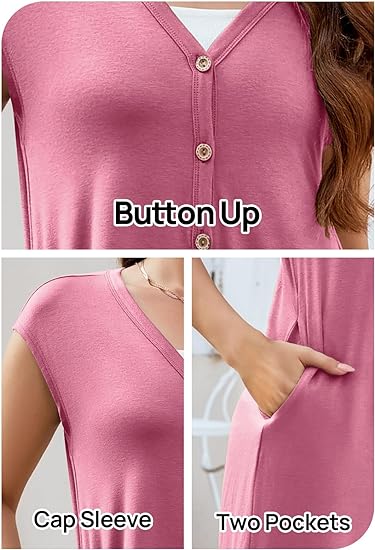 Women's Deep V Neck Button Onesie Wide Leg Jumpsuit (Buy 2 Free Shipping)