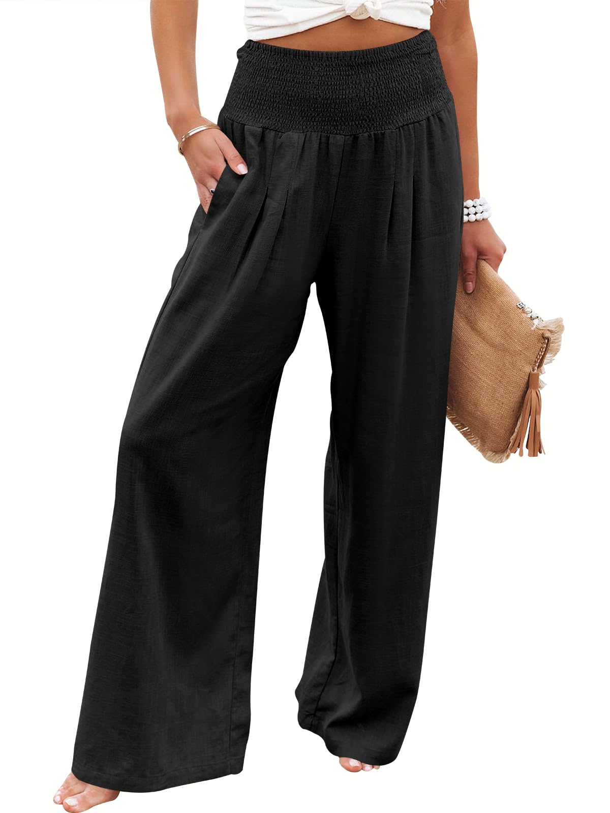 Women's High Waist Linen Casual Wide Leg Pants(Buy 3 Free Shipping)