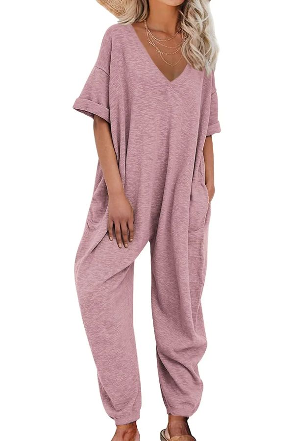 Women's solid color ultra-loose jumpsuit overalls(BUY 2 FREE SHIPPING)