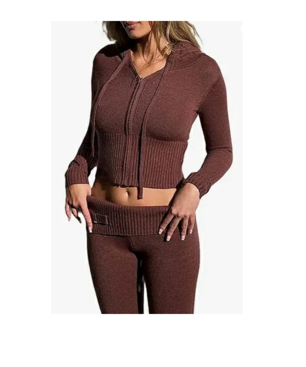 High Waist Lounge Knitted Set (Buy 2 Free Shipping)