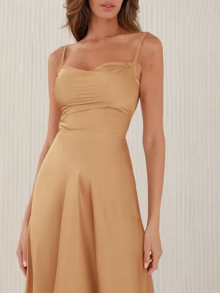 New Silk Cowl Maxi Dress