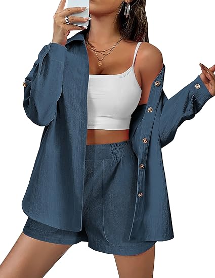 Women Summer Shirt& Shorts Two Piece (BUY 2 FREE SHIPPING)