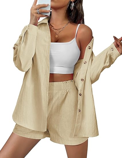 Women Summer Shirt& Shorts Two Piece (BUY 2 FREE SHIPPING)