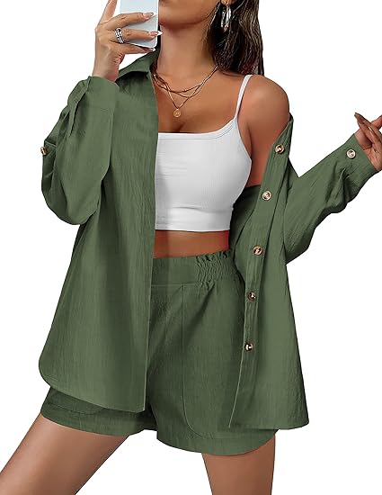 Women Summer Shirt& Shorts Two Piece (BUY 2 FREE SHIPPING)